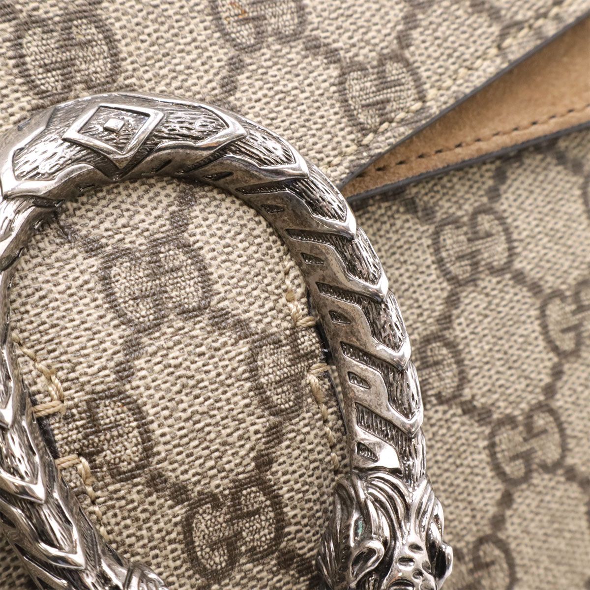 Gucci Dionysus GG Supreme Shoulder Bag Chain Taiga Head Suede Beige — view 4
