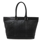 Bottega Veneta Intrecciato Tote Large Shoulder Bag Leather Black