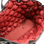 Chanel Bubble Quilt Tote Large 2-Way Handbag Chain Shoulder Leather Black Silver — view 6