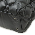Chanel Bubble Quilt Tote Large 2-Way Handbag Chain Shoulder Leather Black Silver — view 3