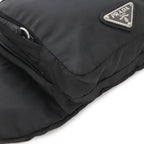 Prada Waist Bag Pouch Hip Nylon Nero Black Silver — view 3