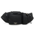 Prada Waist Bag Pouch Hip Nylon Nero Black Silver