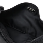 Prada Waist Bag Pouch Hip Nylon Nero Black Silver — view 5
