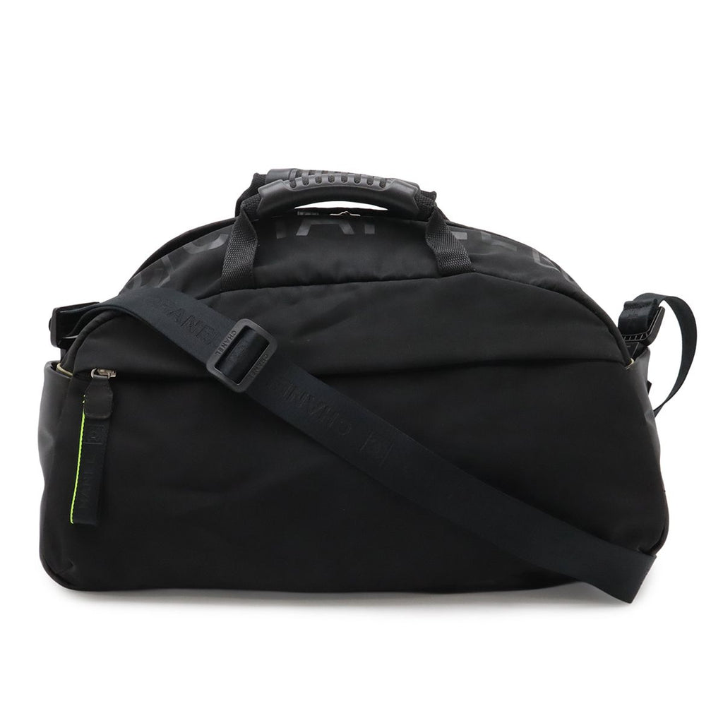 Chanel Sports Line CC Logo Boston Bag 2-Way Rubber Nylon Black Yellow