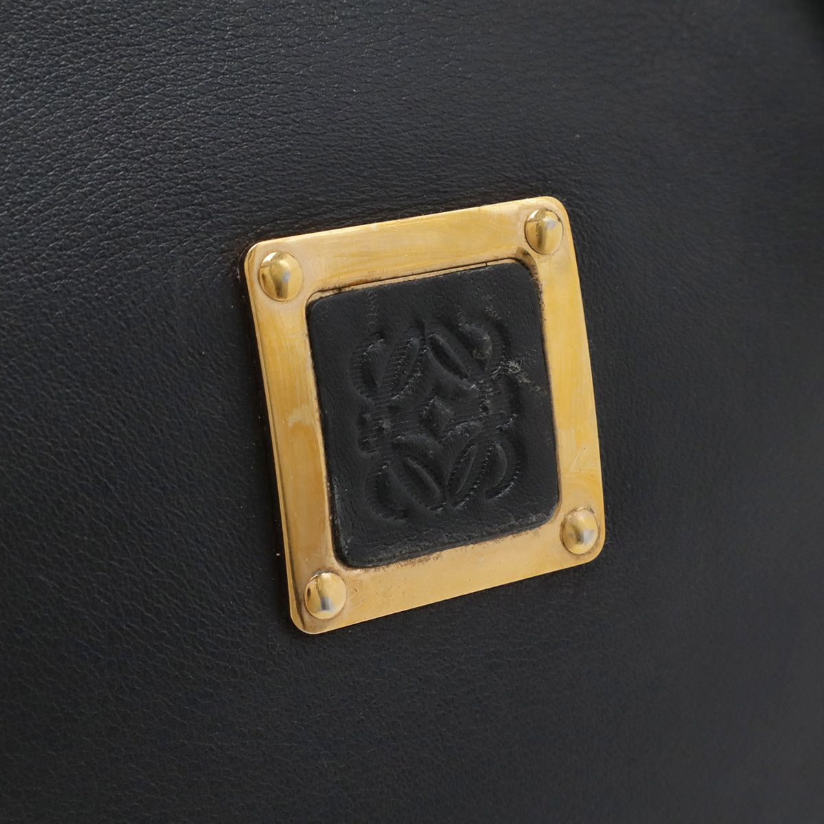 Loewe Amazona Anagram Boston Bag Leather Black Gold — view 4