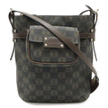 Loewe Anagram Shoulder Bag Crossbody Leather Black Dark Brown Silver