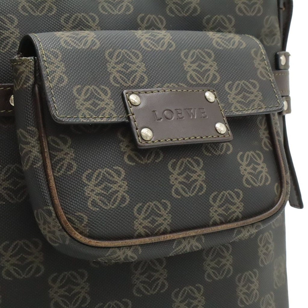 Loewe Anagram Shoulder Bag Crossbody Leather Black Dark Brown Silver — view 8