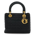 Dior Cannage Tote Nylon Black Gold