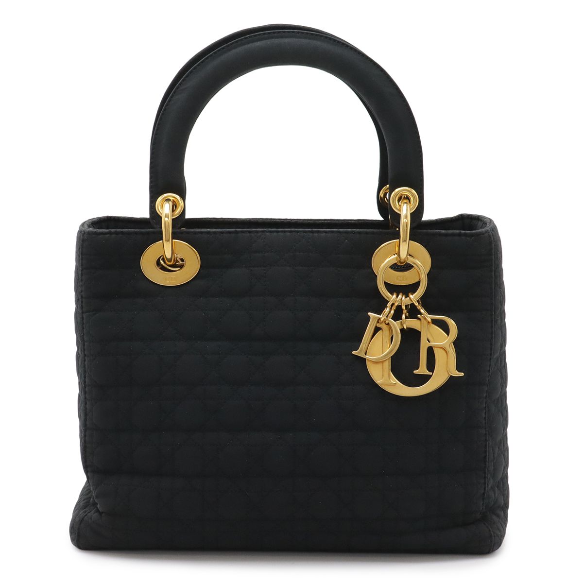 Dior Cannage Tote Nylon Black Gold