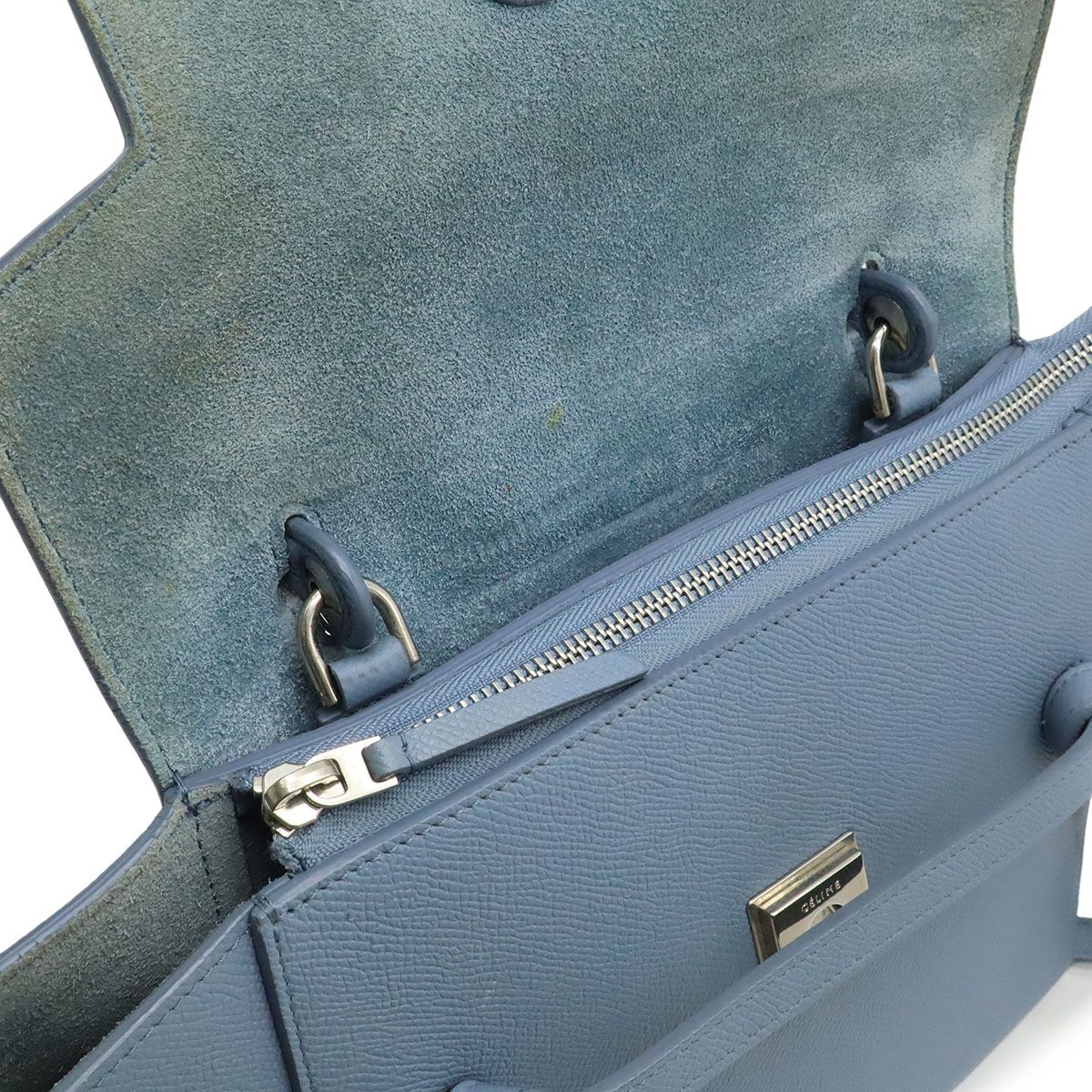 Celine Belt Bag Micro 2-Way Crossbody Leather Light Blue Silver — view 5