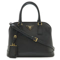 Prada Triangle Logo 2-Way Shoulder Bag Leather Nero Black Gold Domestic