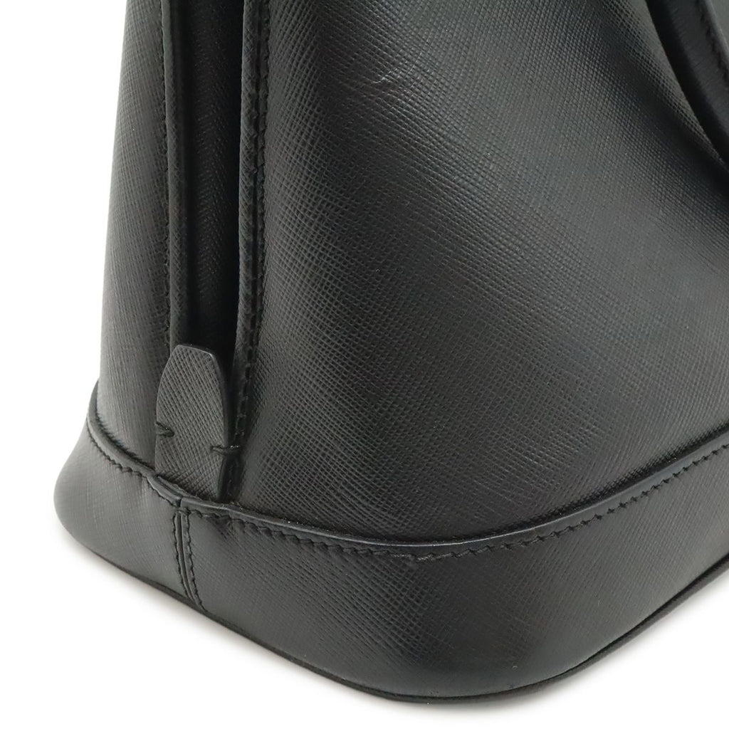 Prada Triangle Logo 2-Way Shoulder Bag Leather Nero Black Gold Domestic — view 8