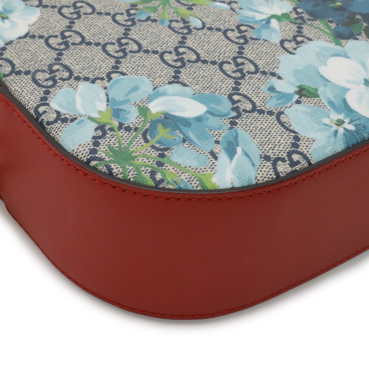 Gucci GG Blue Mus Supreme Chain Shoulder Bag Flower Pattern Beige Multicolor Red — view 3