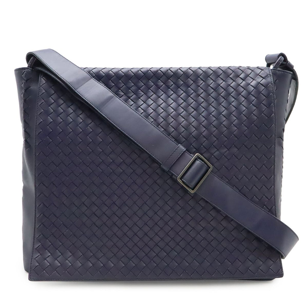 Bottega Veneta Intrecciato Messenger Bag Leather Dark Purple