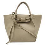 Celine Big Small 2-Way Shoulder Bag Crossbody Leather Gray Silver
