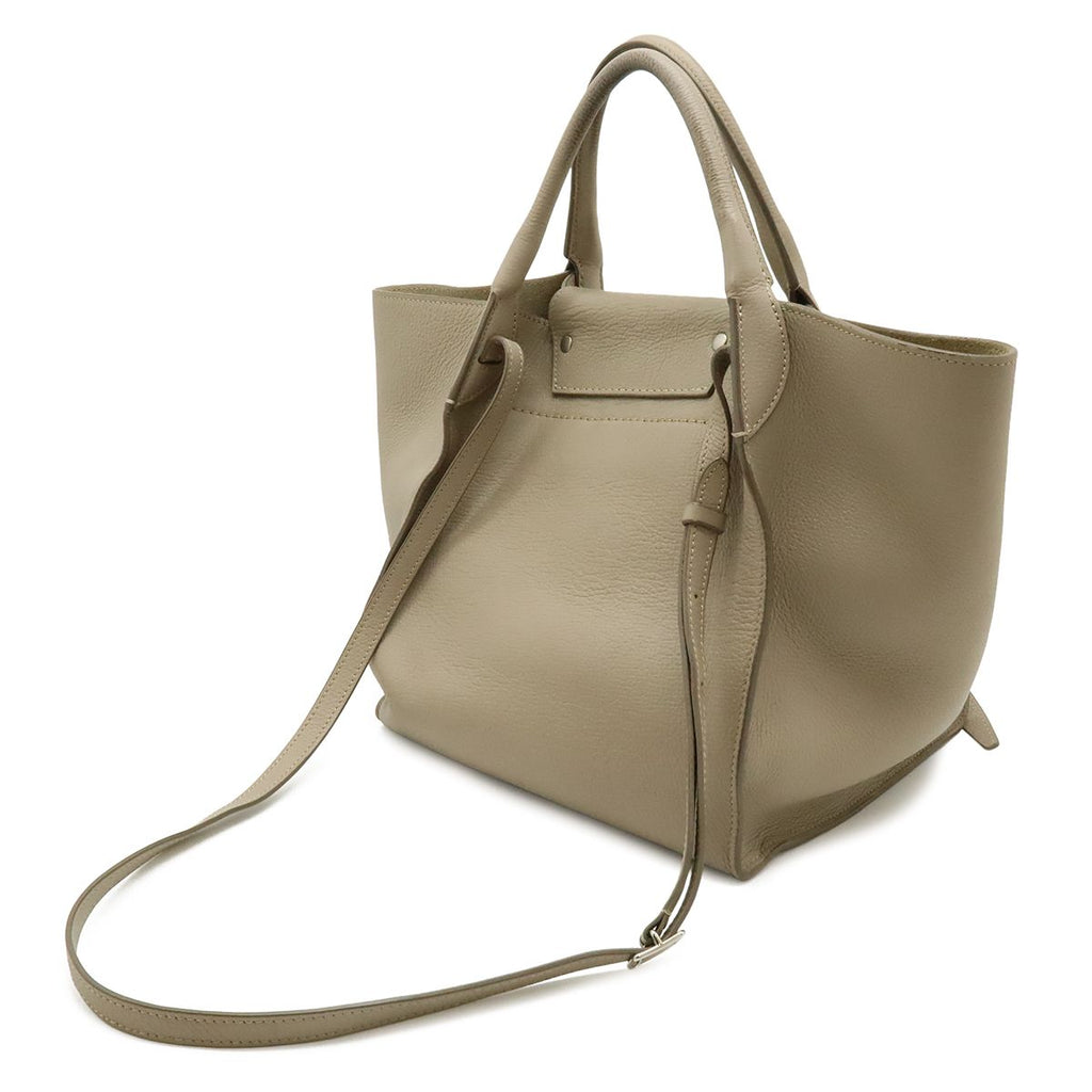 Celine Big Small 2-Way Shoulder Bag Crossbody Leather Gray Silver — view 2