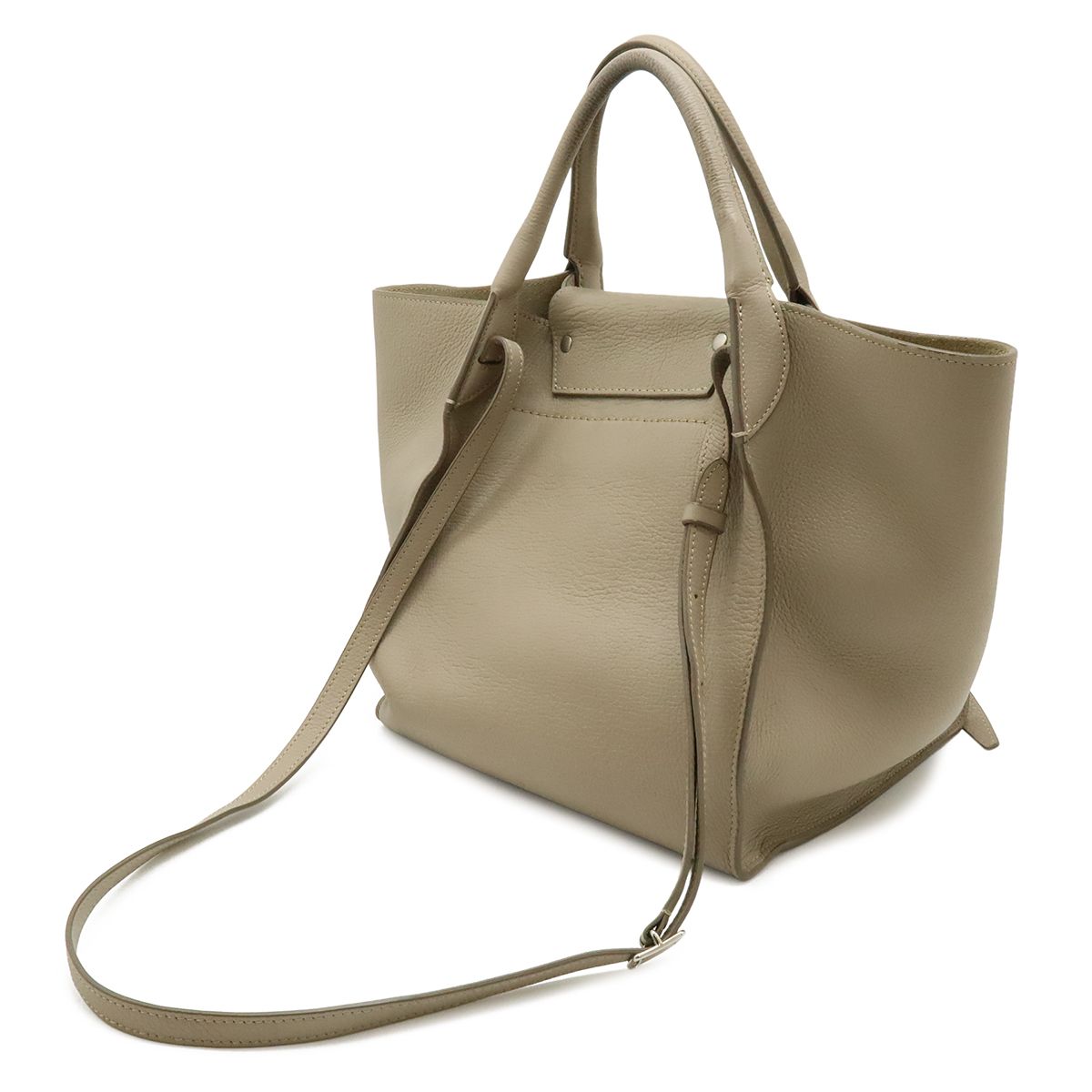 Celine Big Small 2-Way Shoulder Bag Crossbody Leather Gray Silver — view 2