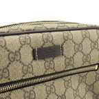 Gucci GG Plus Supreme Shoulder Bag Crossbody Pochette Leather Khaki Beige Dark — view 9