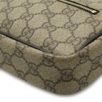 Gucci GG Plus Supreme Shoulder Bag Crossbody Pochette Leather Khaki Beige Dark — view 3