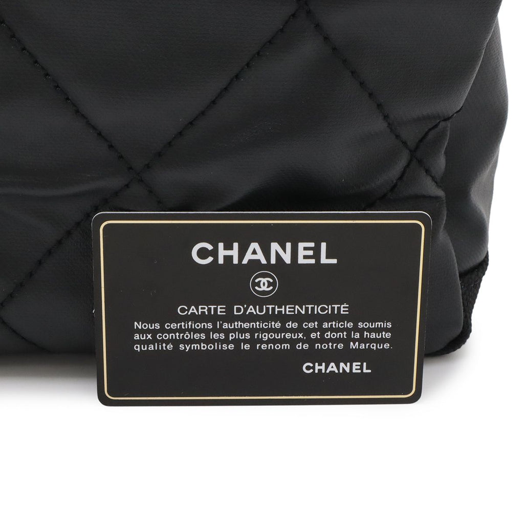 Chanel Paris Biarritz Tote PM Shoulder Bag Leather Black Silver — view 9
