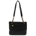Chanel Quilted Cocobol Chain Tote Shoulder Bag Lambskin Leather Black Gold