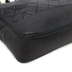 Chanel Quilted Cocobol Chain Tote Shoulder Bag Lambskin Leather Black Gold — view 3