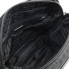 Prada Shoulder Bag Crossbody Nylon Leather Nero Black Silver — view 7