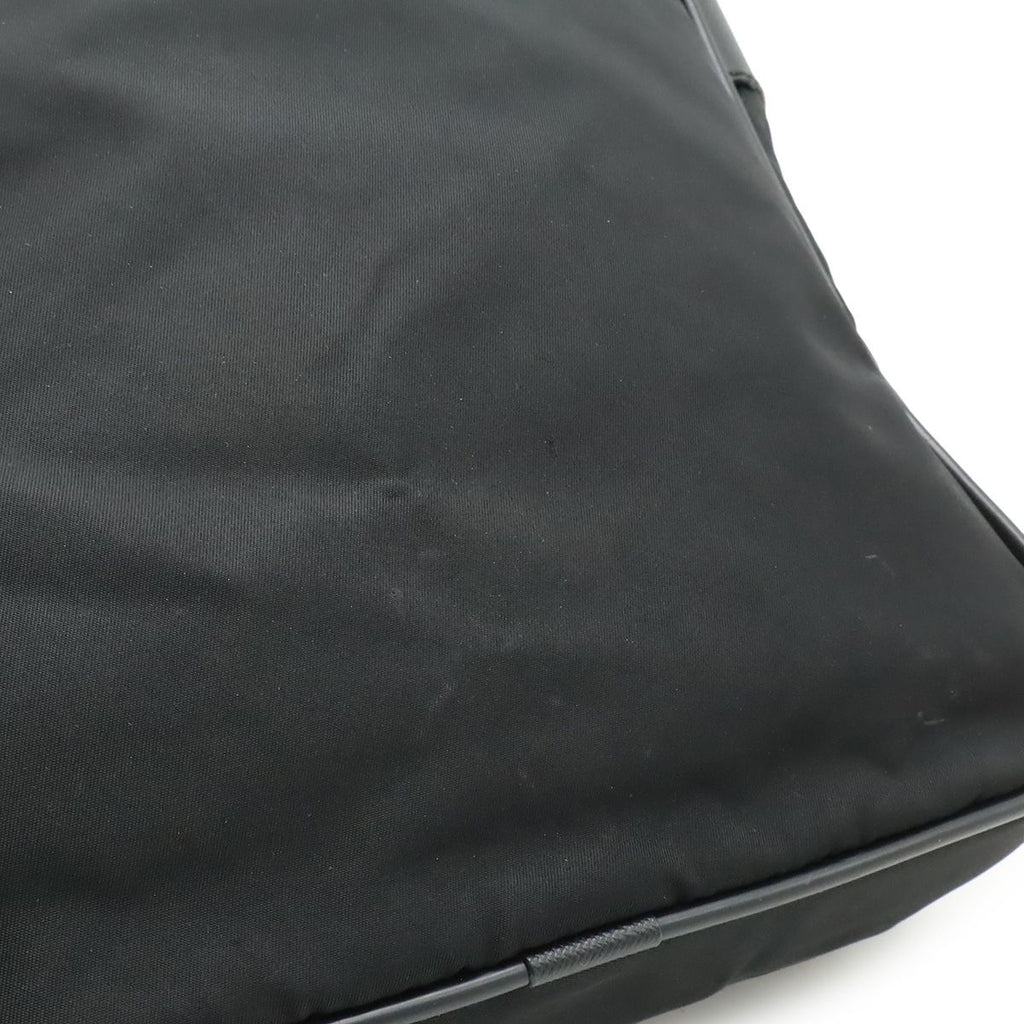 Prada Shoulder Bag Crossbody Nylon Leather Nero Black Silver — view 9