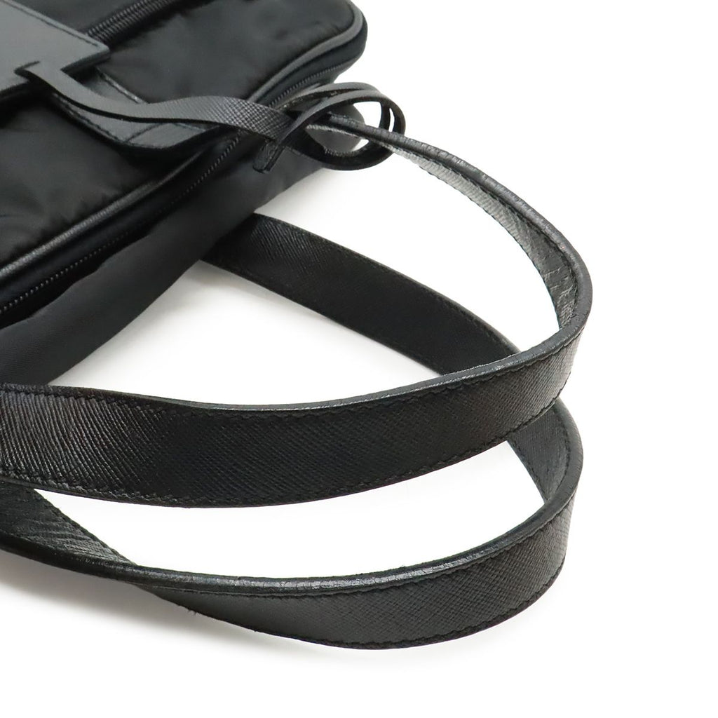 Prada Triangle Logo Business Briefcase 2-Way Shoulder Bag Nylon Nero Black — view 4