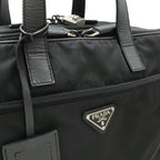 Prada Triangle Logo Business Briefcase 2-Way Shoulder Bag Nylon Nero Black — view 8