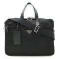 Prada Triangle Logo Business Briefcase 2-Way Shoulder Bag Nylon Nero Black