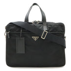 Prada Triangle Logo Business Briefcase 2-Way Shoulder Bag Nylon Nero Black