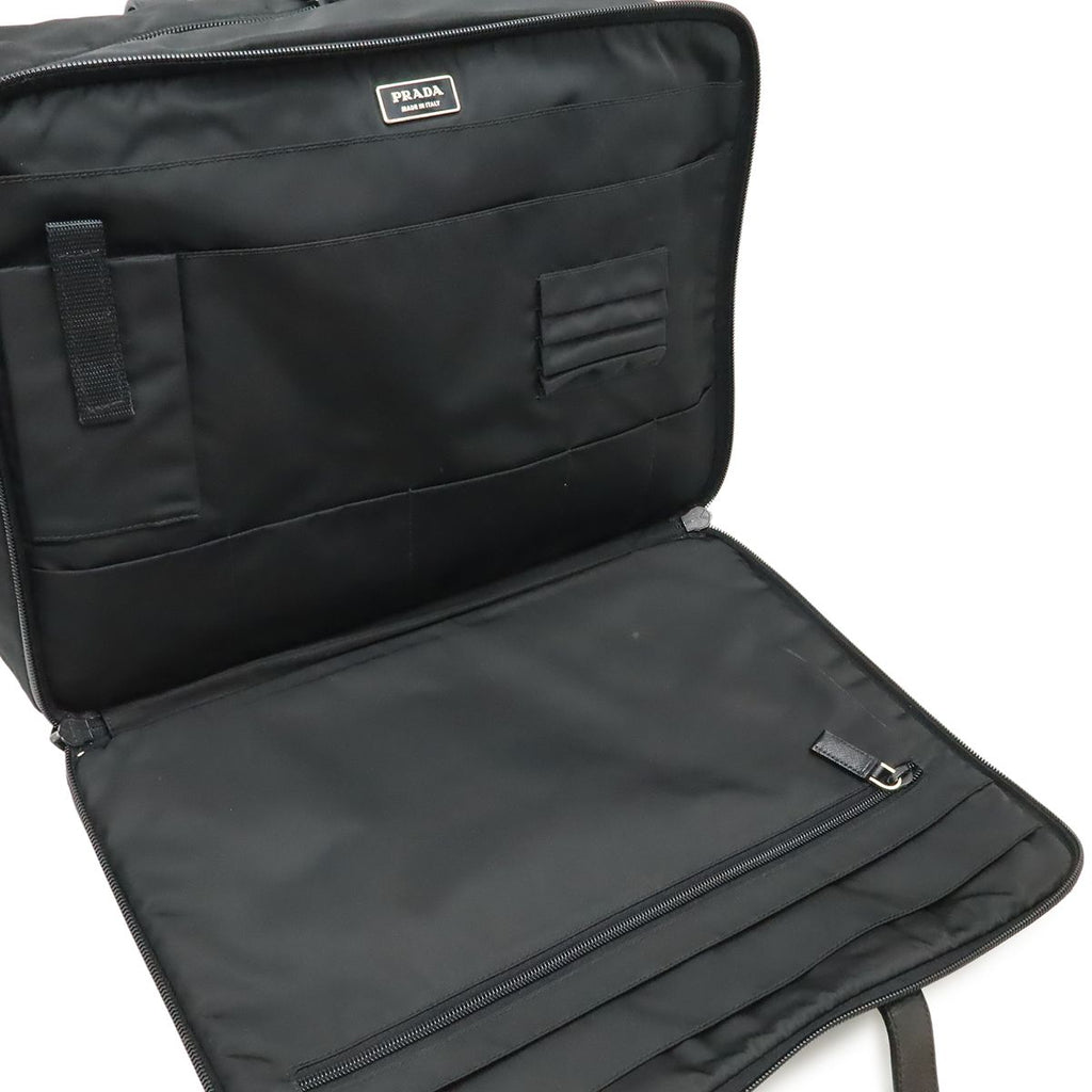 Prada Triangle Logo Business Briefcase 2-Way Shoulder Bag Nylon Nero Black — view 7