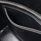Chanel Quilted CC Logo Medallion Tote Shoulder Bag Enamel Leather Black Gold — view 8