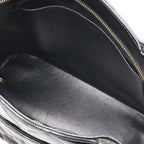 Chanel Quilted CC Logo Medallion Tote Shoulder Bag Enamel Leather Black Gold — view 7