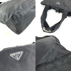 Prada Shoulder Bag Triangle Logo Nylon Black — view 7