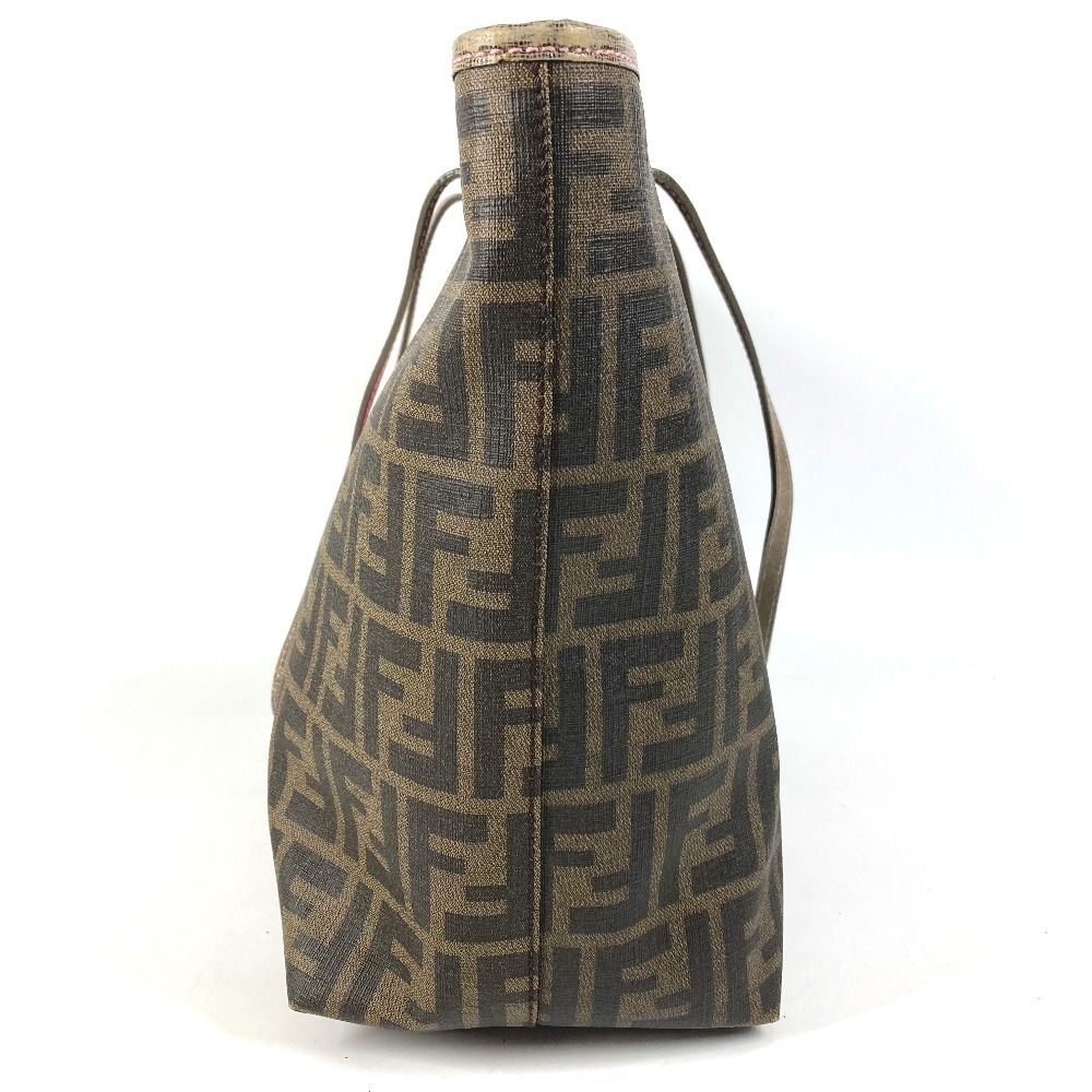 Fendi Shoulder Bag Cherry Blossom Zucca Logo Leather Brown — view 3
