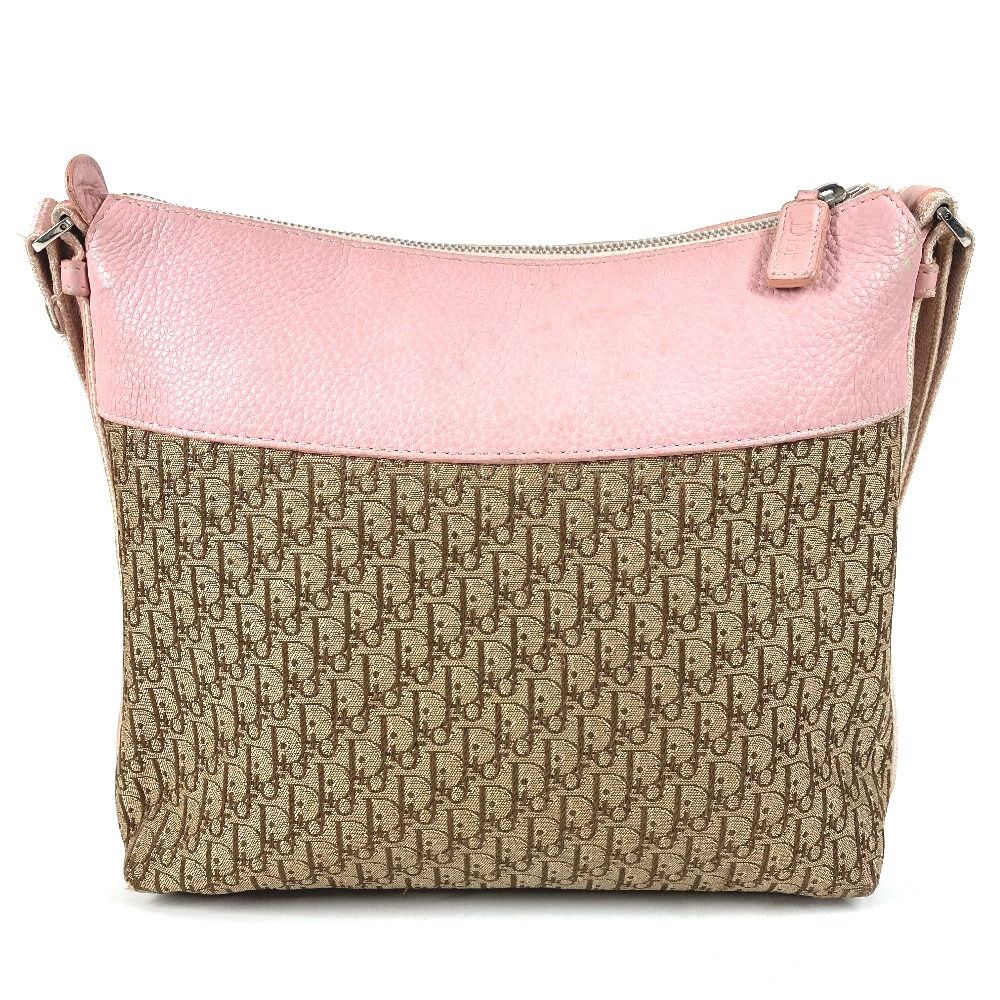Dior Shoulder Bag Trotter Logo Diorissimo Leather Canvas Beige — view 2