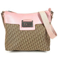 Dior Shoulder Bag Trotter Logo Diorissimo Leather Canvas Beige
