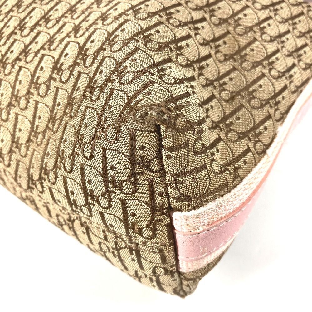 Dior Shoulder Bag Trotter Logo Diorissimo Leather Canvas Beige — view 6