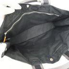 Hermes Fourre Tout MM Handbag Tote Black Gray Cotton Hand Silver — view 5