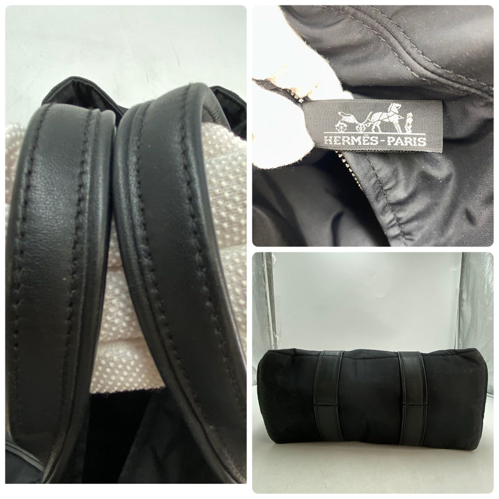 Hermes Acapulco Leather Nylon Hand Tote Black — view 4