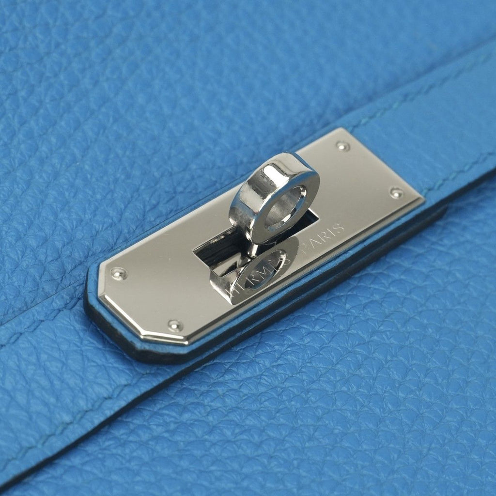 Hermes Gipsiere 28 Shoulder Bag Taurillon Clemence Blue Zanzibar Bluezanzibar — view 8