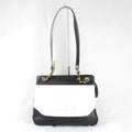 Chanel Bicolor Chain Shoulder Bag Leather White