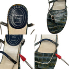 Dior Logo Chain Strap Sandals 35 Blue Green — view 8