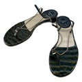 Dior Logo Chain Strap Sandals 35 Blue Green