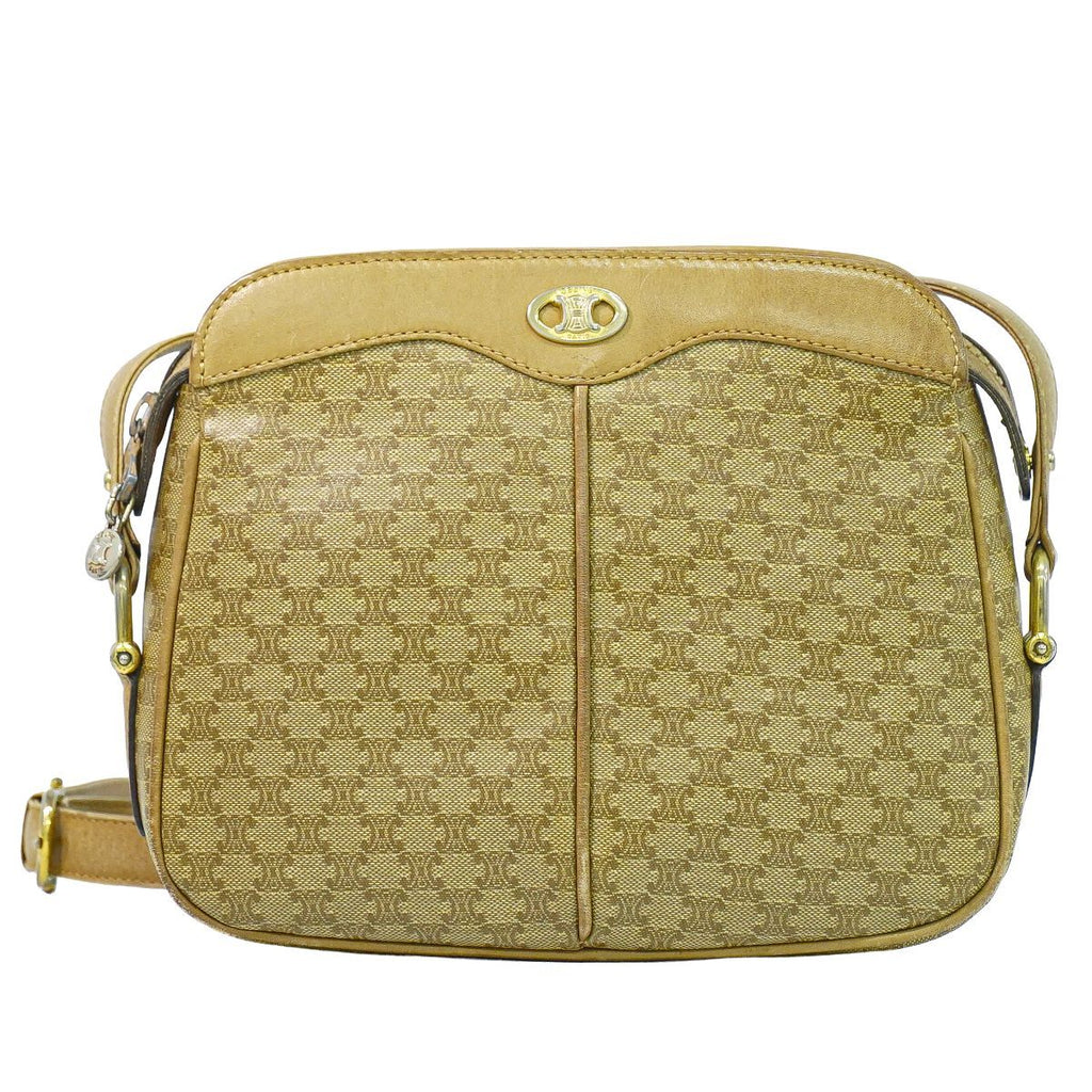 Celine Macadam Shoulder Bag Pochette Brown