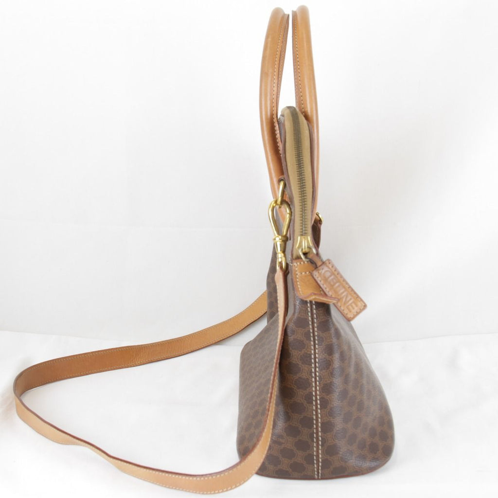 Celine Macadam 2-Way Shoulder Bag Leather Brown — view 3