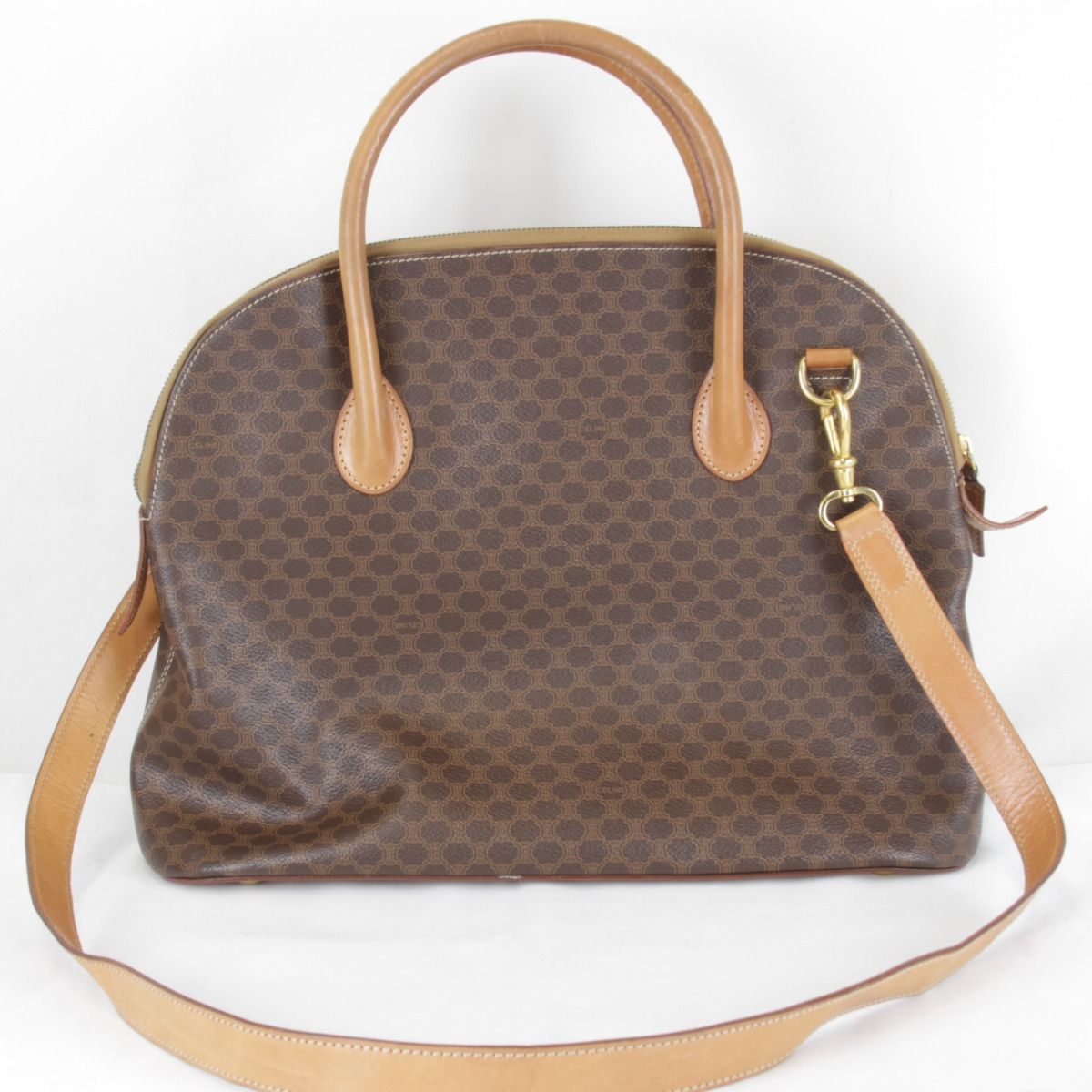 Celine Macadam 2-Way Shoulder Bag Leather Brown — view 2
