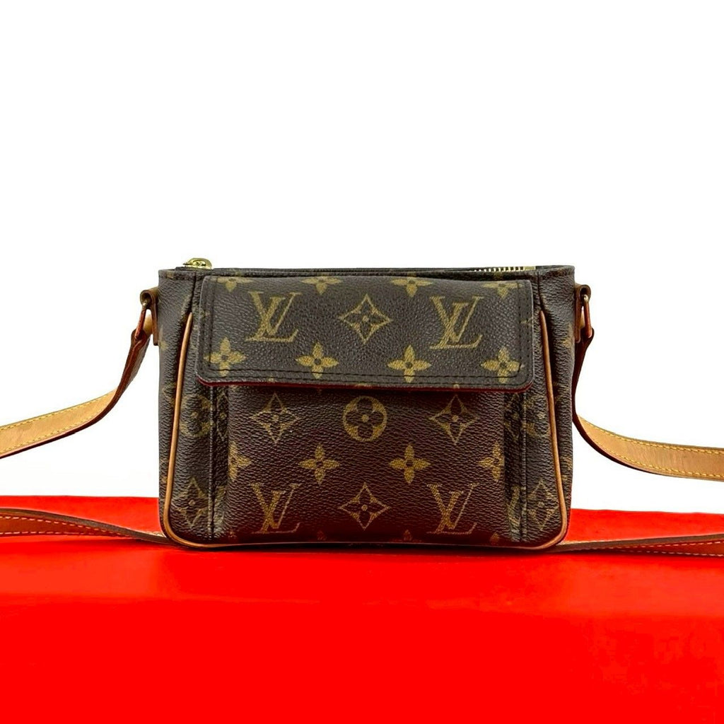 Louis Vuitton Vintage Viva Cite PM Monogram Leather Shoulder Bag Pochette Brown
